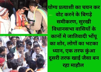 योग्य प्रत्याशी का चयन कर वोट करने के बिगड़े समीकरण, सुरखी विधानसभा वासियों के कानों मे जातिवादी भोंपू का शोर, लोगों का भटका ध्यान, एक तरफ कुंआ दूसरी तरफ खाई जैसा बन रहा माहौल