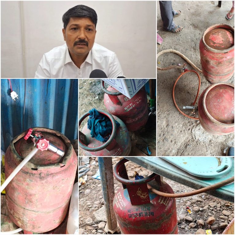 अवैध गैस रिफिलिंग को लेकर खाद्य विभाग की छापेमार कार्रवाई, सागर के चितौरा में तीन दुकानों से 16 घरेलू सिलेंडर जब्त किए